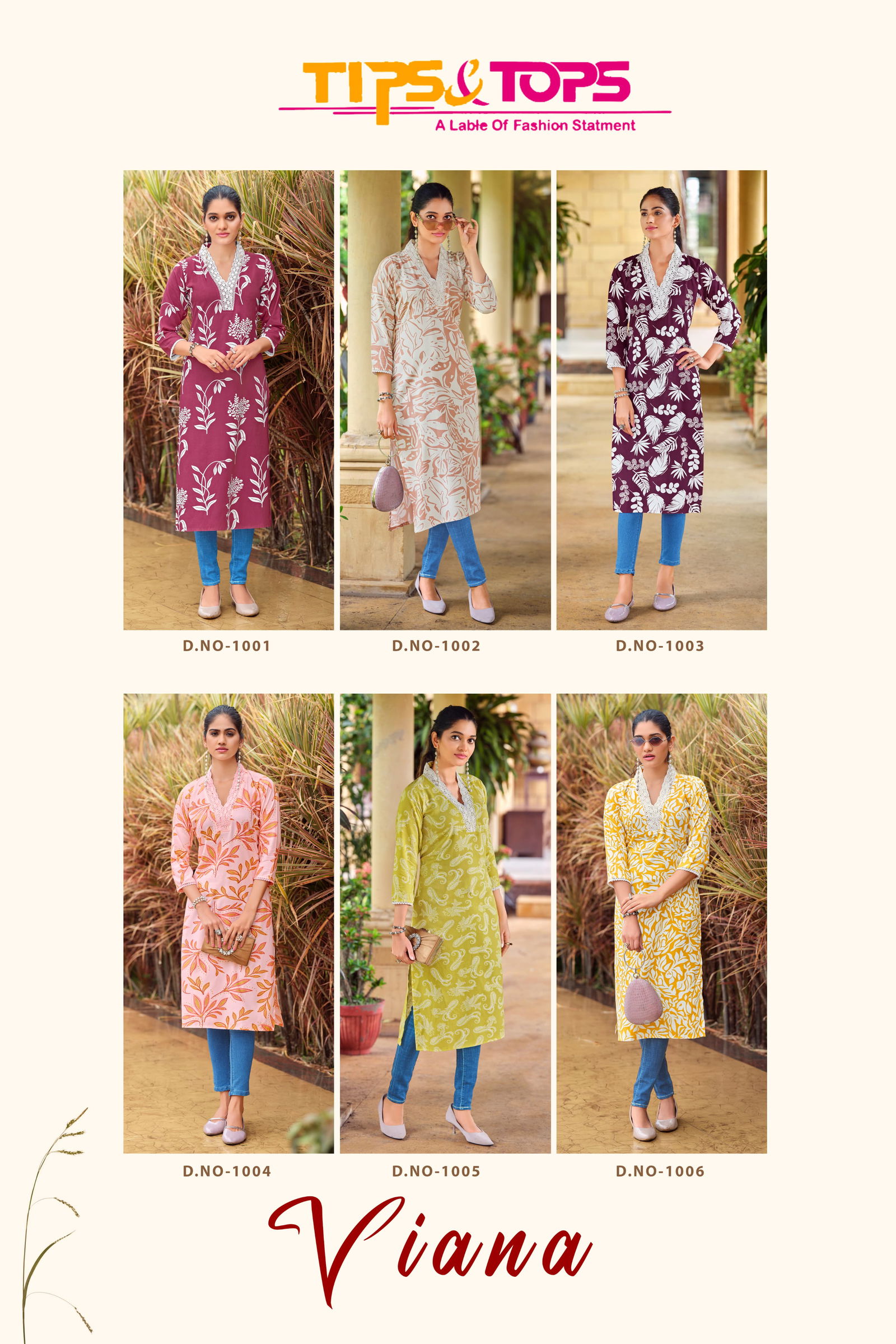 Viana By Tips And Tops Rayon Printed Kurtis Wholesale Price In Surat